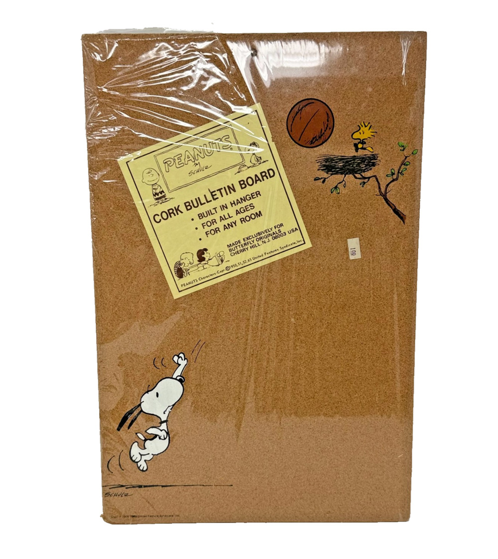 Butterfly Originals Peanuts Snoopy Woodstock Cork Bulletin Board 1965 NOS